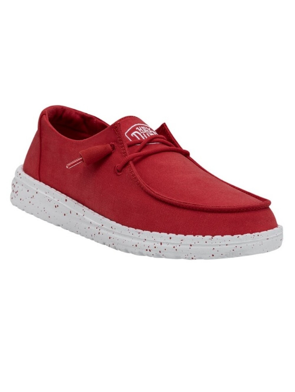 Hey Dude | Wendy Slub Canvas Red Slip On Canvas Relaxed Fit Shoes